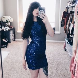 VINTAGE | Black Tie by Oleg Cassini Sequin Dress